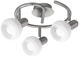Rabalux Aurel Deckenspot 3x E14 satin chrom, weiß gestreift