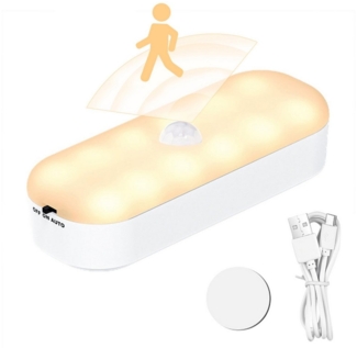 Jibenhome LED Nachtlicht LED Bewegungssensor Nachtlicht, Aufladbar, Magnetic, Energieeffizient, Schrankbeleuchtung für Kinderzimmer, Schlafzimmer, Orientierungslicht