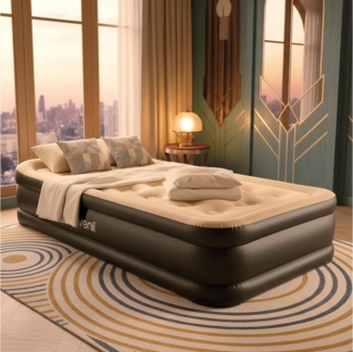 Avenli Luftbett Luftmatratze selbstaufblasend 1 Person 196 x 97 x 47 cm hoch, (Gästebett aufblasbar mit integrierter Elektropumpe für 1 Person, 2-tlg, elektrisch mit Pumpe und Tragetasche), Aufblasbares Reise Bett inklusive Pumpe und Tragetasche