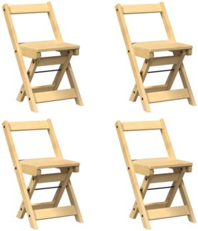 vidaXL Esszimmerstühle Klappbar 4 Stk. Corona Wachsbraun Massivholz 4013434