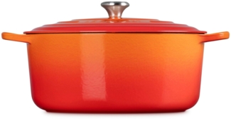 LE CREUSET Bräter Bräter Signature rund orange 34cm, Emailliertes Gusseisen