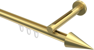 Innenlauf-Gardinenstangen-Set Siteno Savio 480 cm (geteilt in 3x160 cm), 1-läufig, 20 mm Ø Messing-Optik