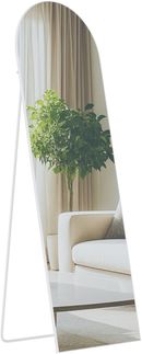 Standspiegel MALAGA - Glas Weiß matt 50x3x150 cm | Ganzkörperspiegel Freistehender Spiegel Groß Schlafzimmer