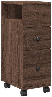vidaXL Badschrank Schmal mit Rollen Eichen-Optik Holzwerkstoff 855238