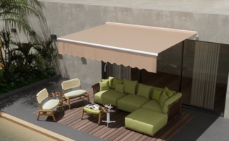 TLGREEN Gelenkarmmarkise 250 x 200cm Manuelle Gelenkarmmarkise,Markise, (Sonnenschutz Wasserabweisend Sonnenmarkise, Wandhalterung Handkurbel Verstellbar Alu/Polyester) Terrassenmarkise für Außenterrassen Balkone