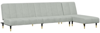 vidaXL 2-tlg. Sofagarnitur Hellgrau Samt 3216295