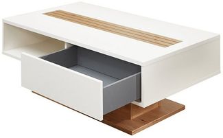Lomadox Couchtisch FALLON-55, weiß mit Eiche