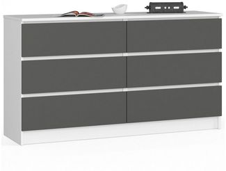 Raumhirsch Furniture Kommode mit 6 Schubladen 138 cm breit Holz Schrank, Highboard / Kommode 138 cm, Sideboard Organizer für jeden Raum
