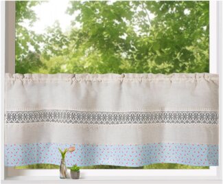 Weckbrodt Scheibengardine Alicia (1 St), Stangendurchzug, blickdicht, Stabtunnel, blickdicht, Bordüre, Kante, Gardine, HxB 45x120cm, Store