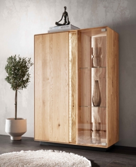 Highboard inkl. Beleuchtung 92x130cm 'Sienna' Wildeiche geölt