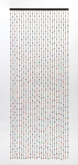 CONACORD Türvorhang Decona Colorful XL Dekovorhang bunt, Ösen, halbtransparent, 90 x 230 cm, Holz - hohe Strangdichte