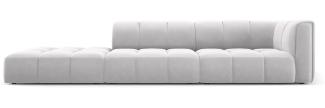 Micadoni Modulares Sofa Serena 4-Sitzer offene Seite Links Samtstoff Silber