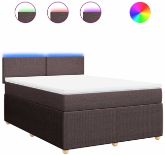 vidaXL Boxspringbett mit Matratze Dunkelbraun 160x200 cm Stoff 3289803