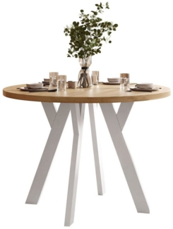 Lookway Esstisch VOLTA LOFT Runder ausziehbarer Tisch (1x Tisch), Durchmesser: Ø 100 cm