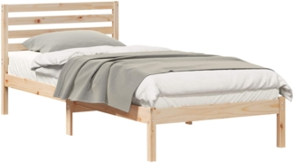 vidaXL Bettrahmen mit Kopfteil Braun 100 x 220 cm Massives Kiefernholz 872329