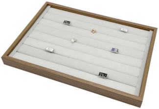 mixed24 Schmuckkasten Holz Ringlade Ringbox Ringe Schmuckbox Schmuckkiste Ringdisplay, Ringpräsentation Dunkelbraun