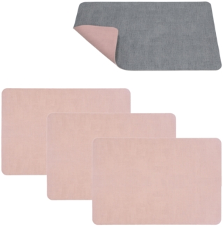 HTI-Living Grau/Rosa Tischset 4 - teilig