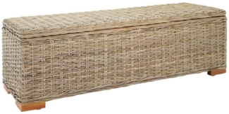 vidaXL Truhe 110 cm Natur Kubu Rattan & Massivholz Mahagoni 344884