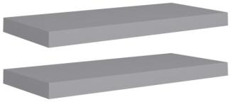 vidaXL Schwebende Wandregale 2 Stk. Grau 60x23,5x3,8cm MDF 323854