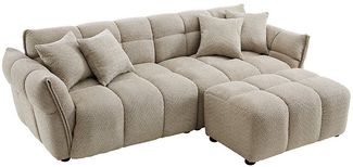 riess-ambiente 3-Sitzer CLOUD 260cm beige · XXL Couch mit Boucléstoff-Bezug und 4 Zierkissen, Einzelartikel 1 Teile, Bigsofa mit Federkern · Nosagunterfederung · Modern Design