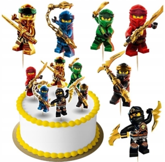 Festivalartikel Tortenstecker NINJAGO Topper Set 6 Stk Geburstag Torten Deko Kuchen Junge