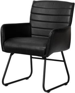 Stuhl Echtleder 62x62x84 schwarz IRON LABEL #19