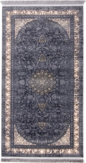 Morgenland Orientalischer Webteppich - Golden Glam - läufer - 200 x 100 - Dunkelblau
