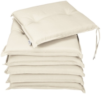 Detex Sitzauflage Boston, Stuhl 6er Set Wasserabweisend 47x42cm Waschbar Reißfest Creme