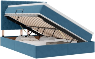 vidaXL Bett mit LED-Lichtleisten Dunkelblau 140 x 190 cm Samt 3372727