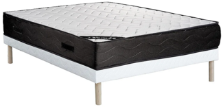 Vente-unique - Set aus Bettgestell + Matratze - 140 x 190 cm - 7-Zonen-Taschenfederkern & Memory Schaum - MERISI von YSMÉE