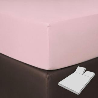 BettwarenShop Boxspring Split Spannbetttuch|140x200 - 160x220 cm| rose