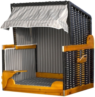 Bene Living Hundestrandkorb inkl. Schutzhülle, PE gestreift / anthrazit, 80 x 65 x 95 cm