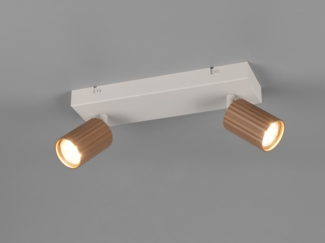 Deckenstrahler SOKA 2-flammig aus Metall Grau & Coffee, Breite 30cm