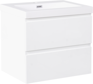 Wandmontierter Waschbeckenunterschrank mit Waschbecken CARDIEL 60 cm Weiß