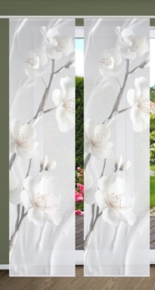 HOME in green Schiebegardine LAIRA Schiebegardine recyceltes Polyester, 245x60 cm, Blumendruck, (2 St), Polyester (recycelt) Polyester