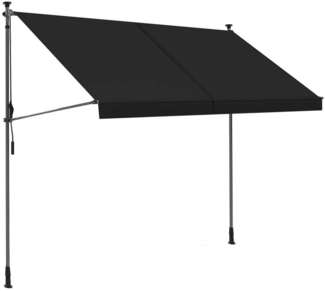 osoltus Balkon Klemmmarkise 300 x 130cm Balkonmarkise Sonnenschutz dunkelgrau