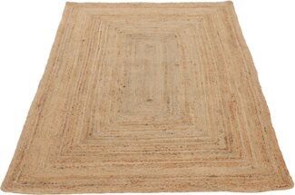 carpetfine Teppich Nele Juteteppich Naturfaser, rechteckig, Höhe: 6 mm, geflochtener Wendeteppich aus 100% Jute, quadratisch und als Läufer
