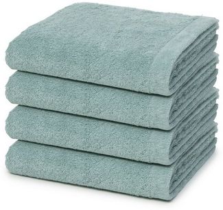 Cawö Lifestyle 4 tlg. Frottier-Set - 4 X Handtuch (50 X 100cm) - 520 g/m2 - Seegrün