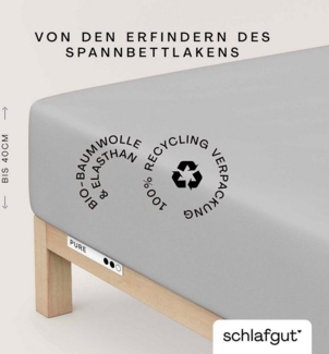 Schlafgut Spannbettlaken PURE BOXSPRING in Gr. 90x200, 140x200 oder 180x200, für Boxspringbett, Jersey-Elasthan, Gummizug: rundum, (1 Stück), aus Bio-Baumwolle, für Matratzen bis 40 cm Höhe, Bettlaken