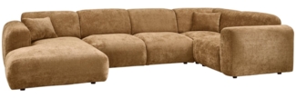 Ecksofa Cloud aus Chenille-Stoff Rechts, Honiggelb