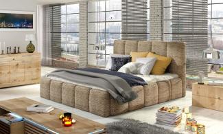 Polsterbett Bett Doppelbett VERONA Set 1 Webstoff Cappuccino 140x200 cm