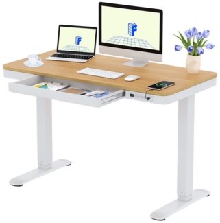 FLEXISPOT Schreibtisch Höhenverstellbarer Schreibtisch MIT Schubladen (mit LED-Höhenanzeige, 4 Speicherhöhen, Anti-Kollisionssystem, USB & Typ-C Anschluss), EINFACHE MONTAGE, leise & ergonomisch