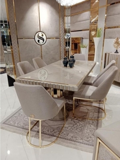 JVmoebel Esstisch Luxus Tisch Edelstahl Tische Italienisches Design Esstische (1-St, 1x Esstisch), Made in Europa