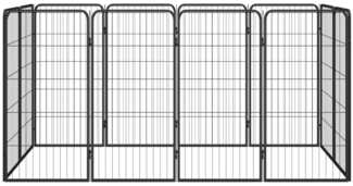 vidaXL 12-tlg. Hundelaufstall Schwarz 50x100 cm Stahl Pulverbeschichtet 3115959