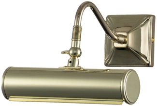 Wandleuchte, Bilderlampe, Stahl, Messing poliert, B 19 cm