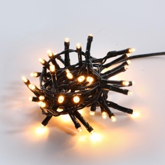 FHS LED-Minilichterkette außen 400er warmweiß, IP44, 6/18 h Timer, 7,5 cm/5 m