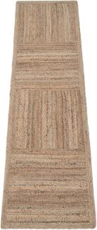 Guido Maria Kretschmer Home&Living Läufer Melati, rechteckig, Höhe: 6 mm, Naturprodukt aus 100% Jute,Karo mit Bordüre