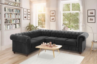Home affaire Chesterfield-Sofa Duc Ecksofa L-Form, hochwertige Knopfheftung im Rücken, Samtoptik mit changierender Optik