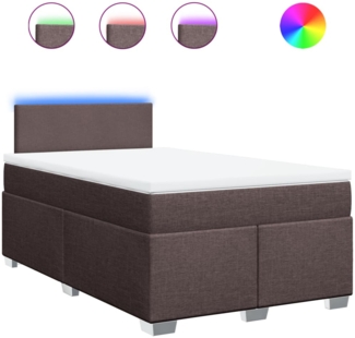 vidaXL Boxspringbett mit Matratze Dunkelbraun 120x200 cm Stoff 3288151