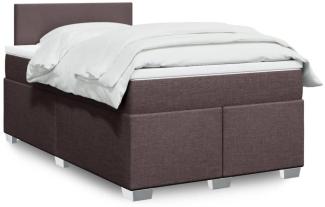 vidaXL Boxspringbett mit Matratze Dunkelbraun 120x200 cm Stoff 3288151